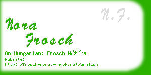 nora frosch business card
